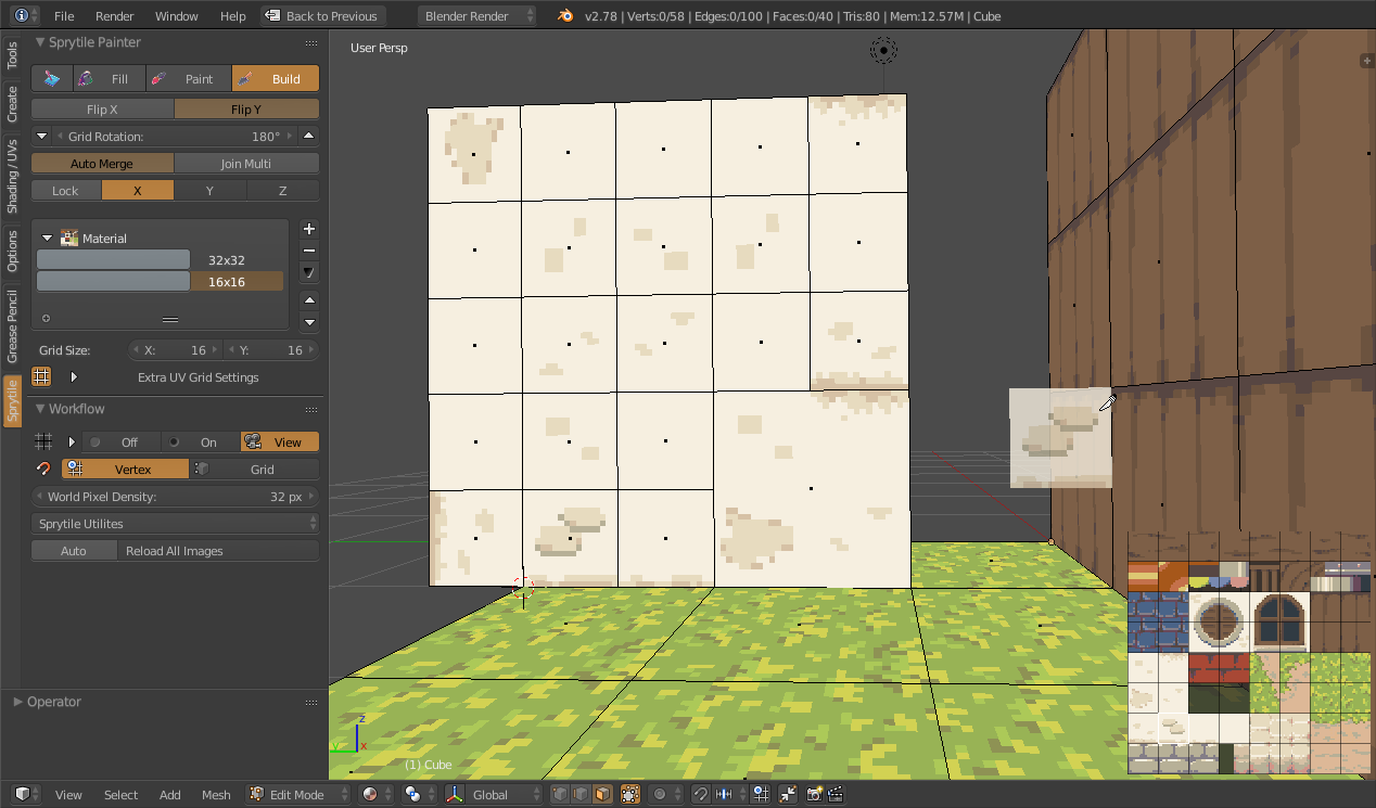 Wall with tile rotations
